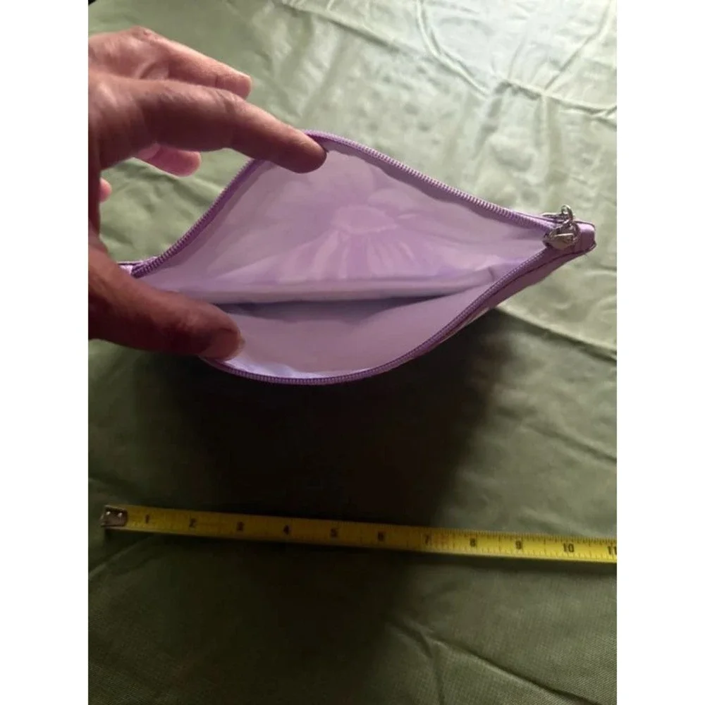 Purple Floral Print Pencil Bag School Pouch